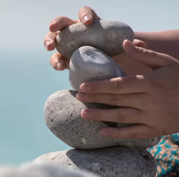 Stone stacking image for Easthead Counselling